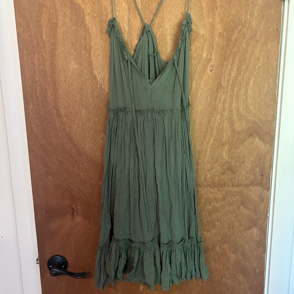 Green Love stitch dress